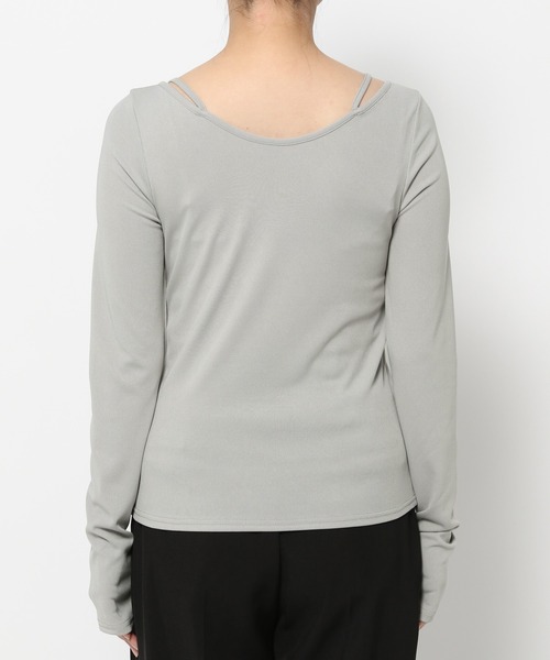 mysty woman（ミスティウーマン）の「アシメレイヤードインナープルオーバー  315535（Tシャツ/カットソー・レディース・オフホワイト/グレー/ブラック・FREE）」の8枚目の写真