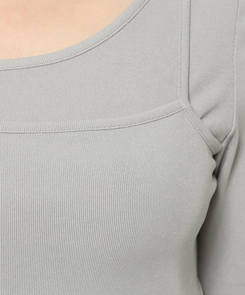 mysty woman（ミスティウーマン）の「アシメレイヤードインナープルオーバー  315535（Tシャツ/カットソー・レディース・オフホワイト/グレー/ブラック・FREE）」の6枚目の写真