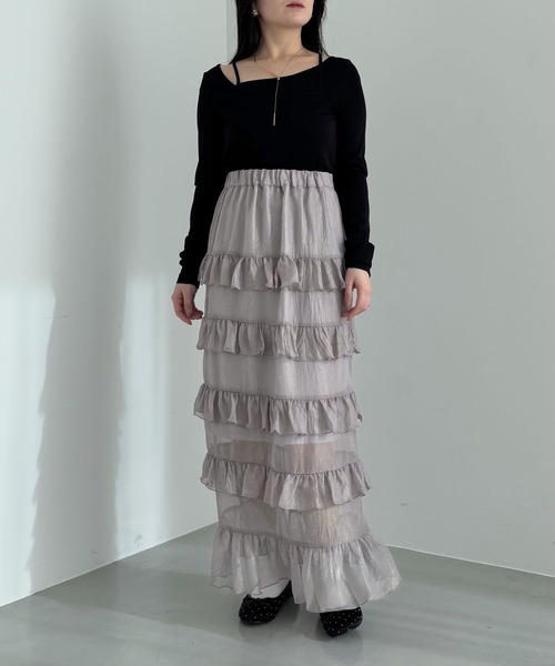 mysty woman（ミスティウーマン）の「アシメレイヤードインナープルオーバー  315535（Tシャツ/カットソー・レディース・オフホワイト/グレー/ブラック・FREE）」の21枚目の写真