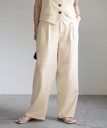 select MOCA | リネンライクタックワイドパンツ(スラックス)