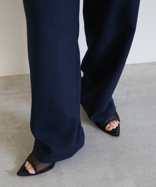 select MOCA（セレクトモカ）の「リネンライクタックワイドパンツ（スラックス・レディース・アイボリー/ネイビー・FREE）」の15枚目の写真