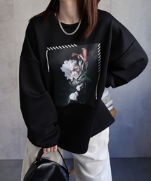 CREARE -LINO- | <ユニセックス>発泡プリント フラワーモチーフトップス/カットソー/プルオーバー(スウェット)