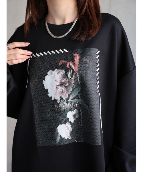 CREARE -LINO-(クレアーレリノ)の「<ユニセックス>発泡プリント フラワーモチーフトップス/カットソー/プルオーバー(スウェット・レディース・ホワイト系その他/ブラック系その他/ブラック系その他2/ホワイト系その他2・L/M)」の17枚目の写真