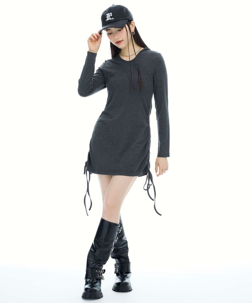 3.3 Field Trip （3.3フィールドトリップ）の「3.3 Field Trip／フード付きシャーリングワンピース（ワンピース・レディース・カーキ/チャコール・FREE）」の8枚目の写真