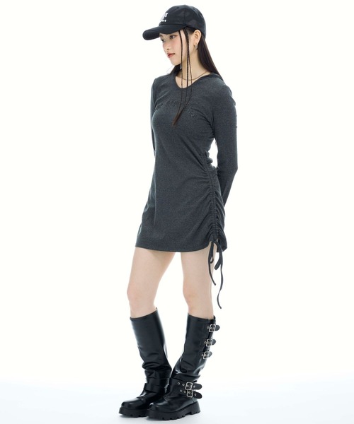 3.3 Field Trip （3.3フィールドトリップ）の「3.3 Field Trip／フード付きシャーリングワンピース（ワンピース・レディース・カーキ/チャコール・FREE）」の7枚目の写真