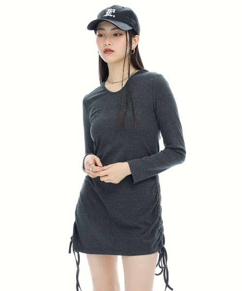 3.3 Field Trip （3.3フィールドトリップ）の「3.3 Field Trip／フード付きシャーリングワンピース（ワンピース・レディース・カーキ/チャコール・FREE）」の5枚目の写真