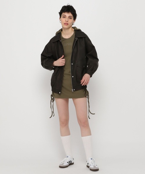 3.3 Field Trip （3.3フィールドトリップ）の「3.3 Field Trip／フード付きシャーリングワンピース（ワンピース・レディース・カーキ/チャコール・FREE）」の21枚目の写真