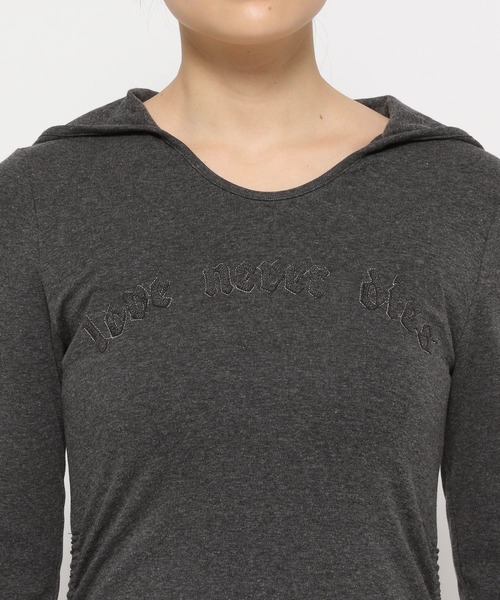 3.3 Field Trip （3.3フィールドトリップ）の「3.3 Field Trip／フード付きシャーリングワンピース（ワンピース・レディース・カーキ/チャコール・FREE）」の16枚目の写真