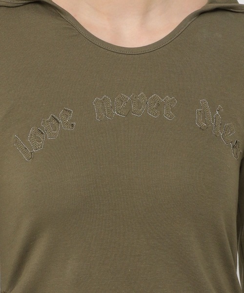 3.3 Field Trip （3.3フィールドトリップ）の「3.3 Field Trip／フード付きシャーリングワンピース（ワンピース・レディース・カーキ/チャコール・FREE）」の10枚目の写真