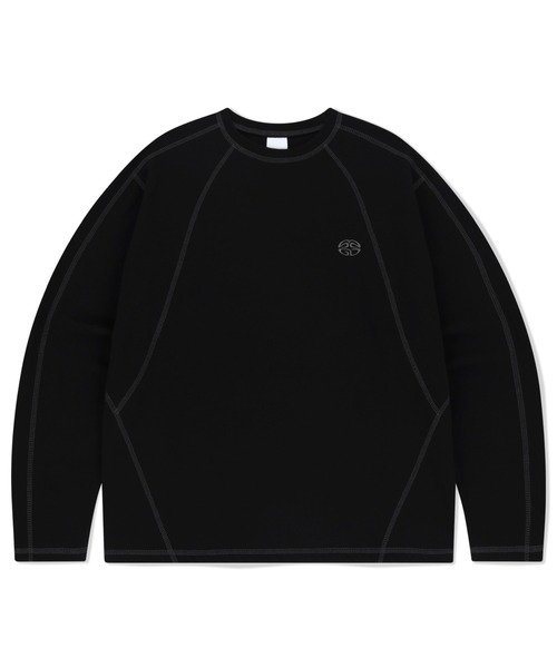 MAHAGRID(マハグリッド)の「『mahagrid/マハグリッド』 ECLIPSE LOGO STITCH LS TEE/イクリプスロゴステッチロンTEE(Tシャツ/カットソー・レディース・ブラック/ホワイト・L/M)」の2枚目の写真