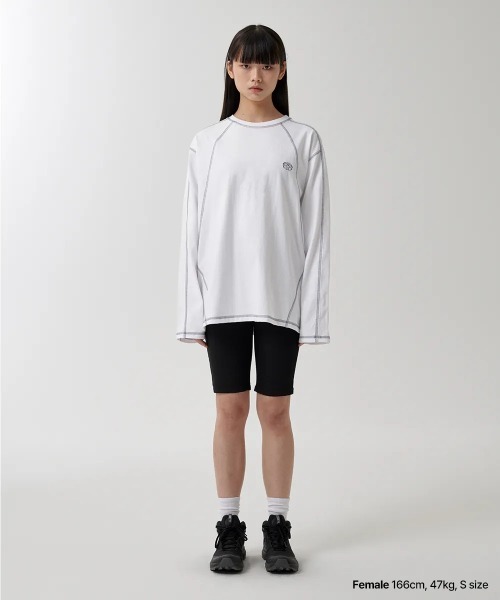 MAHAGRID(マハグリッド)の「『mahagrid/マハグリッド』 ECLIPSE LOGO STITCH LS TEE/イクリプスロゴステッチロンTEE(Tシャツ/カットソー・レディース・ブラック/ホワイト・L/M)」の13枚目の写真