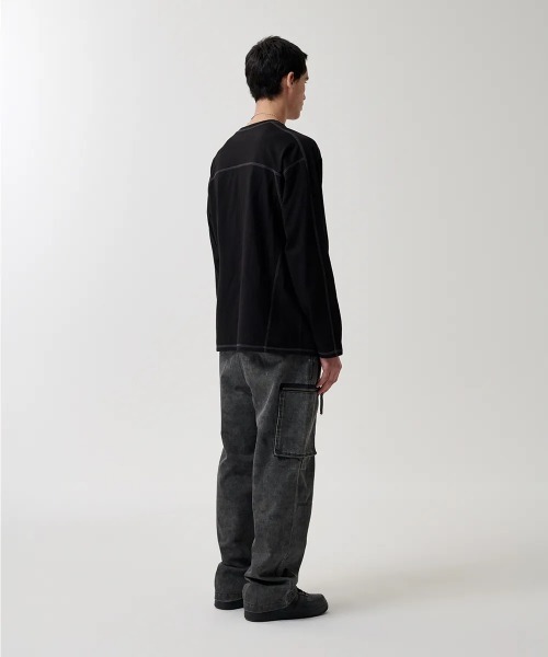 MAHAGRID(マハグリッド)の「『mahagrid/マハグリッド』 ECLIPSE LOGO STITCH LS TEE/イクリプスロゴステッチロンTEE(Tシャツ/カットソー・レディース・ブラック/ホワイト・L/M)」の15枚目の写真