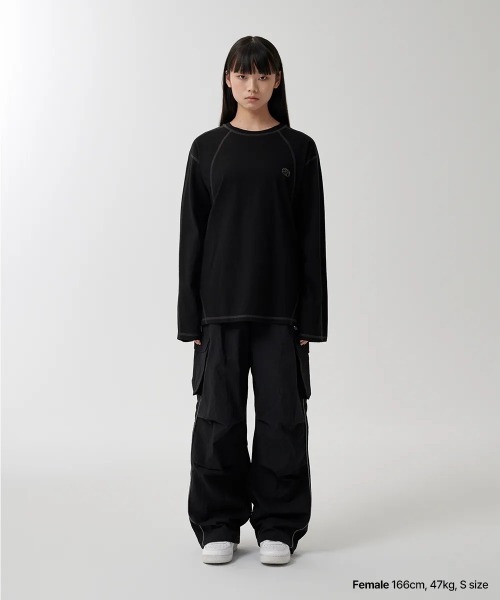 MAHAGRID(マハグリッド)の「『mahagrid/マハグリッド』 ECLIPSE LOGO STITCH LS TEE/イクリプスロゴステッチロンTEE(Tシャツ/カットソー・レディース・ブラック/ホワイト・L/M)」の16枚目の写真