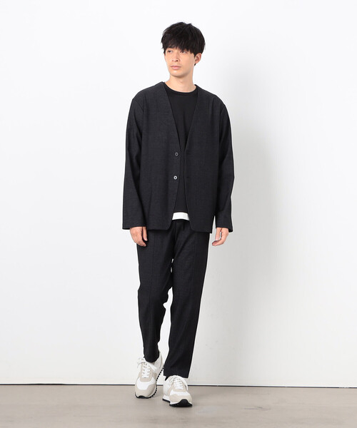 COMME CA ISM(コムサイズム)の「【セットアップ対応】デニムライクジャージー ノーカラージャケット(ノーカラージャケット・メンズ・ブラック/ネイビー・SMALL/MEDIUM/LARGE)」の4枚目の写真