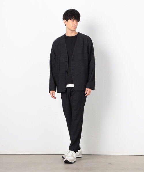 COMME CA ISM(コムサイズム)の「【セットアップ対応】デニムライクジャージー ノーカラージャケット(ノーカラージャケット・メンズ・ブラック/ネイビー・SMALL/MEDIUM/LARGE)」の5枚目の写真