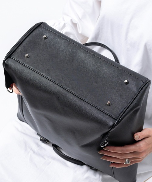 MURA（ムラ）の「PU(サフィアーノ調) 2way リュックベルト付き トートバッグ（トートバッグ・レディース・ブラック/ネイビー/ベージュ・FREE）」の11枚目の写真