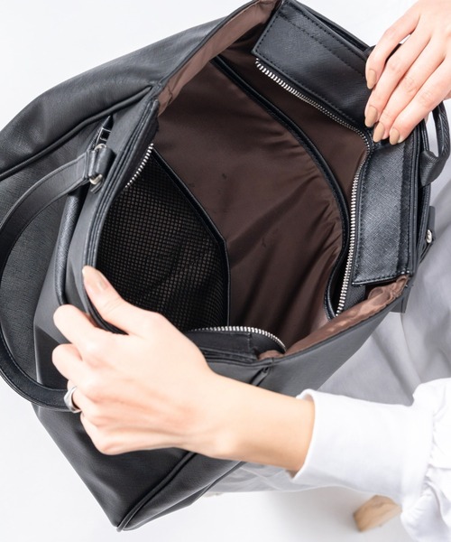 MURA（ムラ）の「PU(サフィアーノ調) 2way リュックベルト付き トートバッグ（トートバッグ・レディース・ブラック/ネイビー/ベージュ・FREE）」の22枚目の写真