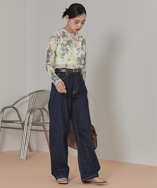 miette(ミエット)の「プリントチュールクルーネックトップス(Tシャツ/カットソー・レディース・ホワイト系その他/ネイビー/ブラック系その他/ブラウン/アイボリー・FREE)」の19枚目の写真