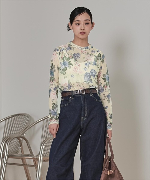 miette(ミエット)の「プリントチュールクルーネックトップス(Tシャツ/カットソー・レディース・ホワイト系その他/ネイビー/ブラック系その他/ブラウン/アイボリー・FREE)」の22枚目の写真