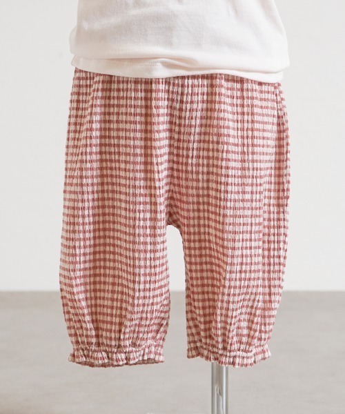 10mois(ディモワ)の「【10mois(ディモワ)】雲ポケットギンガムチェックバルーンパンツ 70-80・80-90・90-100・100-110cm(その他パンツ・キッズ・ピンク/ライトブルー/レッド・90-100cm/70-80cm/80-90cm)」の2枚目の写真