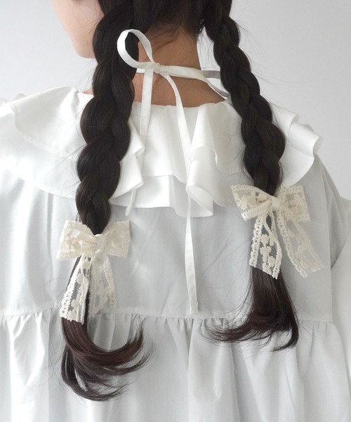 Port / ポート 】 2個セット レース リボン ヘアバレッタ