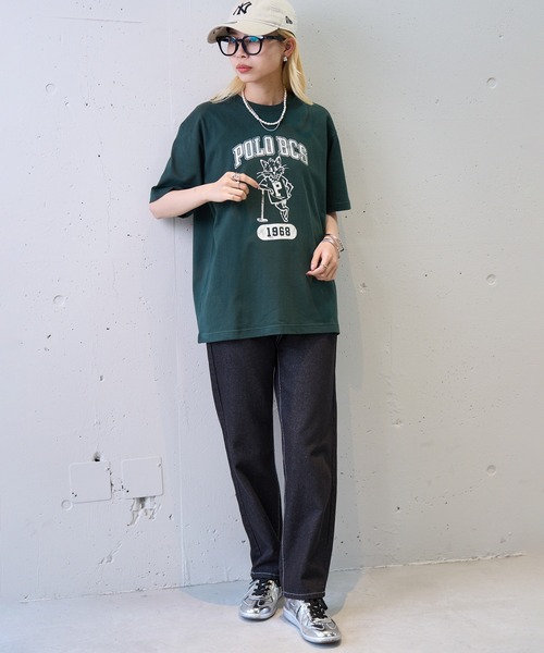 POLO BCS（ポロ ビーシーエス）の「【POLO BCS】ZOZO限定商品 One point POLO cat tee ワンポイントポロカレッジキャットTee / ネコプリント（Tシャツ/カットソー・レディース・ピンク/ネイビー/ブラック/ホワイト/グリーン・S/XS/XL/L/M）」の13枚目の写真