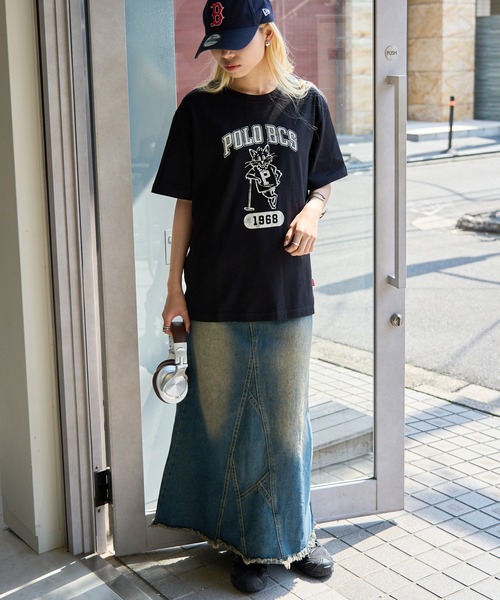POLO BCS（ポロ ビーシーエス）の「【POLO BCS】ZOZO限定商品 One point POLO cat tee ワンポイントポロカレッジキャットTee / ネコプリント（Tシャツ/カットソー・レディース・ピンク/ネイビー/ブラック/ホワイト/グリーン・S/XS/XL/L/M）」の18枚目の写真
