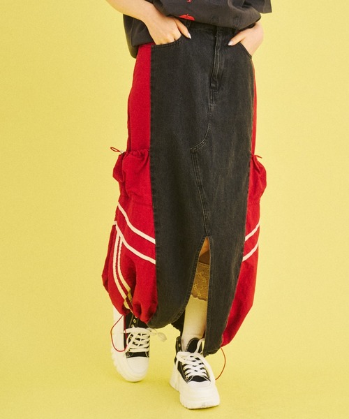 What Is Heart(ワットイズハート)の「denim docking balloon skirt - デニムドッキングバルーンスカート -(スカート・レディース・ブルー/ブラック・MEDIUM/SMALL)」の21枚目の写真