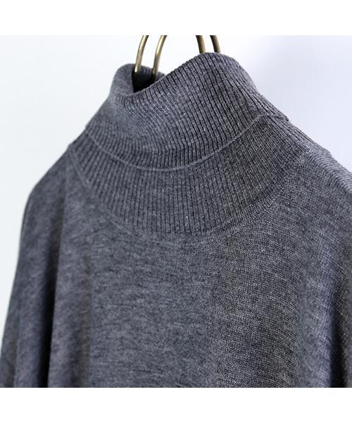 FREAK'S STORE（フリークスストア）の「ハイゲージタートルチュニック（ニット/セーター・レディース・ブラック/オフホワイト/グレー・ﾌﾘ-）」の6枚目の写真