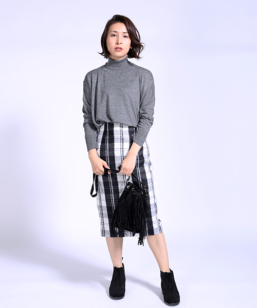 FREAK'S STORE（フリークスストア）の「ハイゲージタートルチュニック（ニット/セーター・レディース・ブラック/オフホワイト/グレー・ﾌﾘ-）」の17枚目の写真