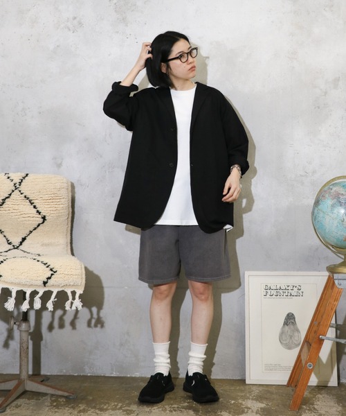 JERZEES(ジャージーズ)の「JERZEES / ジャージーズ UNISEX PIGMENT DYE SWEAT SHORTS ピグメントダイ スウェットショートパンツ ユニセックス(その他パンツ・メンズ・グレー/レッド/グリーン/ブラック・LARGE/MEDIUM)」の2枚目の写真