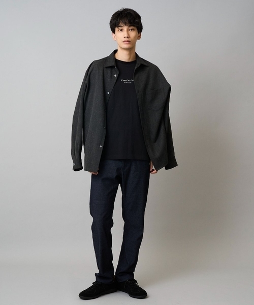 a.v.v（アーヴェヴェ）の「【ストレッチ】スマートシャンブレー5ポケットパンツ(セットアップ可）（スラックス・メンズ・ネイビー/チャコールグレー・46/48/44/50）」の7枚目の写真