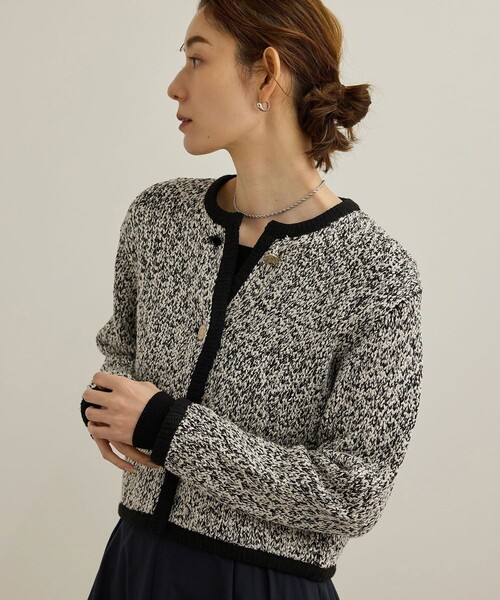 スパンコールボアニット×ボッブル編ニットジャケット 前後2way】スパンコールニット Palm Riche│Eimee Law & LHELBIE 公式