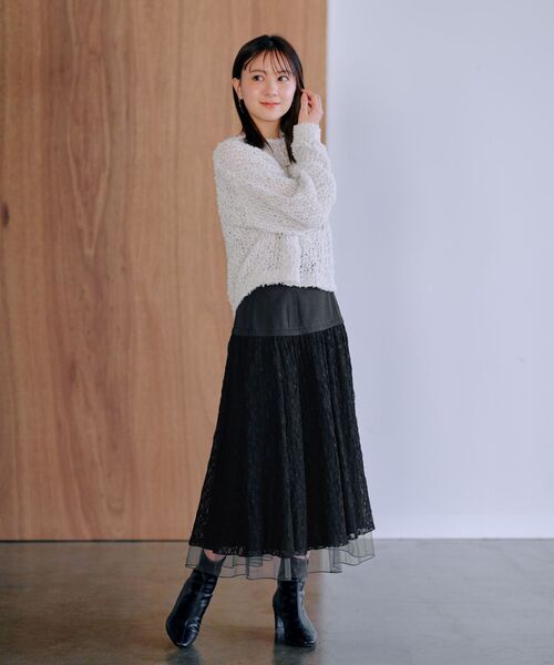 COHINA（コヒナ）の「レイヤードレースドッキングスカート 【低身長・小柄女性】（スカート・レディース・ホワイト/ブラック・S/XS）」の19枚目の写真