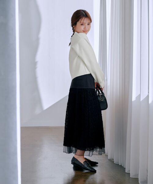 COHINA（コヒナ）の「レイヤードレースドッキングスカート 【低身長・小柄女性】（スカート・レディース・ホワイト/ブラック・S/XS）」の15枚目の写真