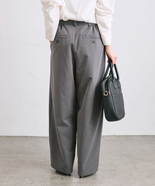 PUAL CE CIN(ピュアルセシン)の「【WEB限定】2タックスラックスパンツ(スラックス・レディース・ブラック/グレー・FREE)」の7枚目の写真