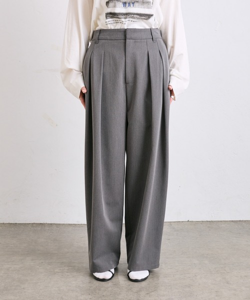 PUAL CE CIN(ピュアルセシン)の「【WEB限定】2タックスラックスパンツ(スラックス・レディース・ブラック/グレー・FREE)」の17枚目の写真