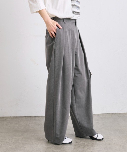 PUAL CE CIN(ピュアルセシン)の「【WEB限定】2タックスラックスパンツ(スラックス・レディース・ブラック/グレー・FREE)」の6枚目の写真