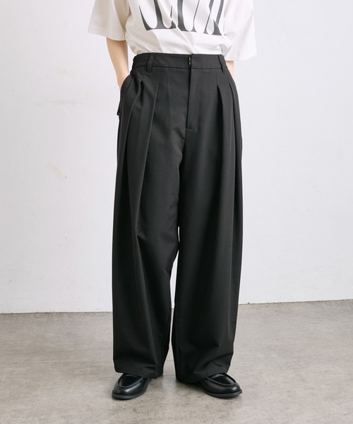 PUAL CE CIN(ピュアルセシン)の「【WEB限定】2タックスラックスパンツ(スラックス・レディース・ブラック/グレー・FREE)」の11枚目の写真