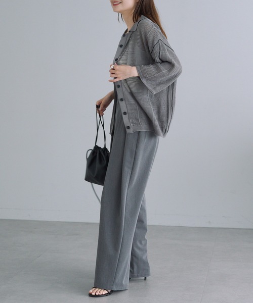 PUAL CE CIN(ピュアルセシン)の「【WEB限定】2タックスラックスパンツ(スラックス・レディース・ブラック/グレー・FREE)」の5枚目の写真