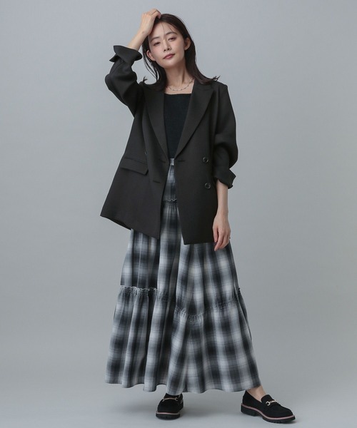 GLOBAL WORK（グローバルワーク）の「MATINEE LINE/リネンライクWジャケット/327143（テーラードジャケット・レディース・スミクロ/モカ/ブラウン・SMALL/MEDIUM/LARGE）」の4枚目の写真