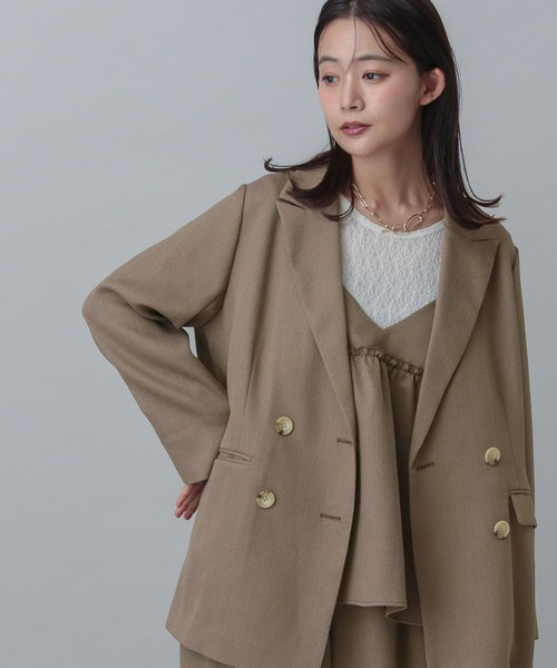 GLOBAL WORK（グローバルワーク）の「MATINEE LINE/リネンライクWジャケット/327143（テーラードジャケット・レディース・スミクロ/モカ/ブラウン・SMALL/MEDIUM/LARGE）」の18枚目の写真