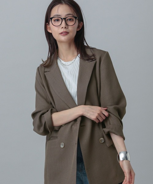 GLOBAL WORK（グローバルワーク）の「MATINEE LINE/リネンライクWジャケット/327143（テーラードジャケット・レディース・スミクロ/モカ/ブラウン・SMALL/MEDIUM/LARGE）」の21枚目の写真