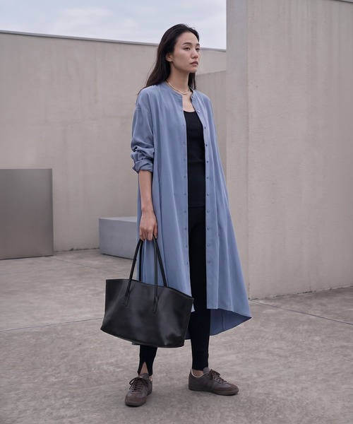 STYLE DELI(スタイルデリ)の「【BLK001】フレアシャツワンピース(ワンピース・レディース・グレー/ブルー・FREE)」の1枚目の写真