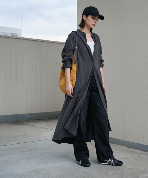 STYLE DELI(スタイルデリ)の「【BLK001】フレアシャツワンピース(ワンピース・レディース・グレー/ブルー・FREE)」の3枚目の写真