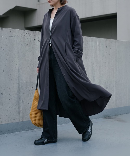 STYLE DELI(スタイルデリ)の「【BLK001】フレアシャツワンピース(ワンピース・レディース・グレー/ブルー・FREE)」の5枚目の写真