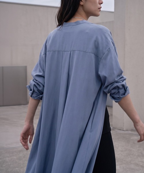 STYLE DELI(スタイルデリ)の「【BLK001】フレアシャツワンピース(ワンピース・レディース・グレー/ブルー・FREE)」の10枚目の写真