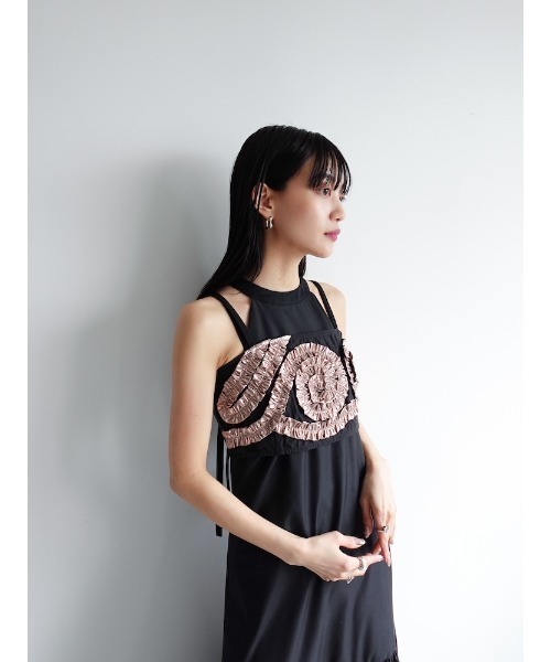 【新品未使用】プリントホルターネックティアードドレス Positano Belted long Dress 2 プリントホルターネック