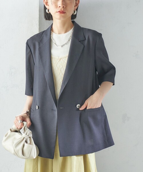 sugar Pearl button Jacket 半袖ジャケット SAISON DE PAPILLON｜テーラード半袖ジャケット | Rakuten