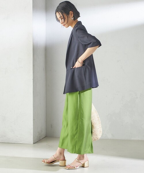 SHIPS（シップス）の「〈手洗い可能〉ダブル 半袖 ジャケット（テーラードジャケット・レディース・ネイビー/カーキ・36/38）」の18枚目の写真